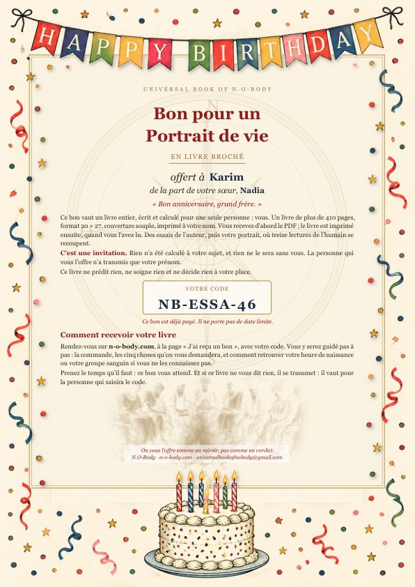 Bon-cadeau Anniversaire